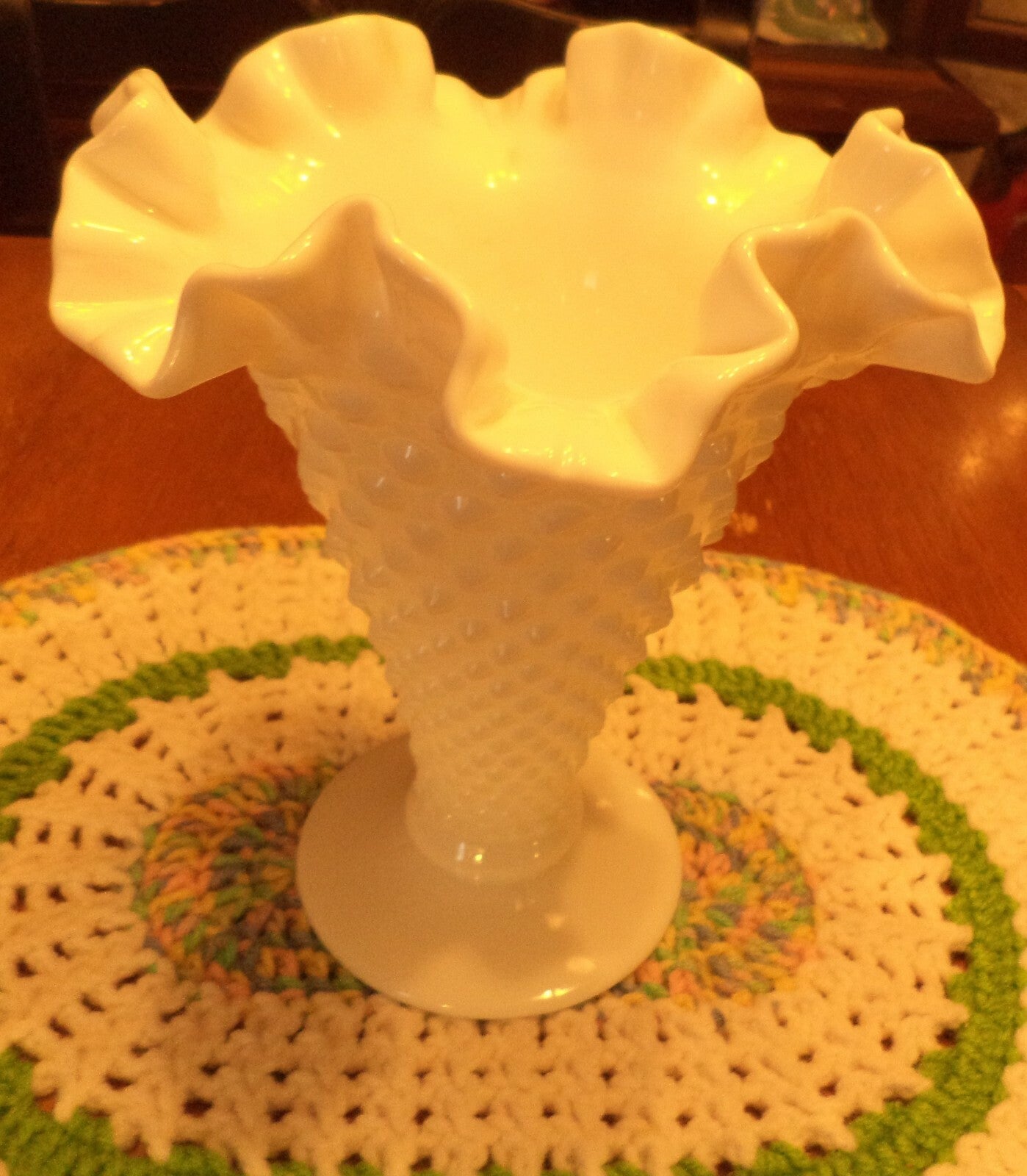 Fenton Milk Glass Vase