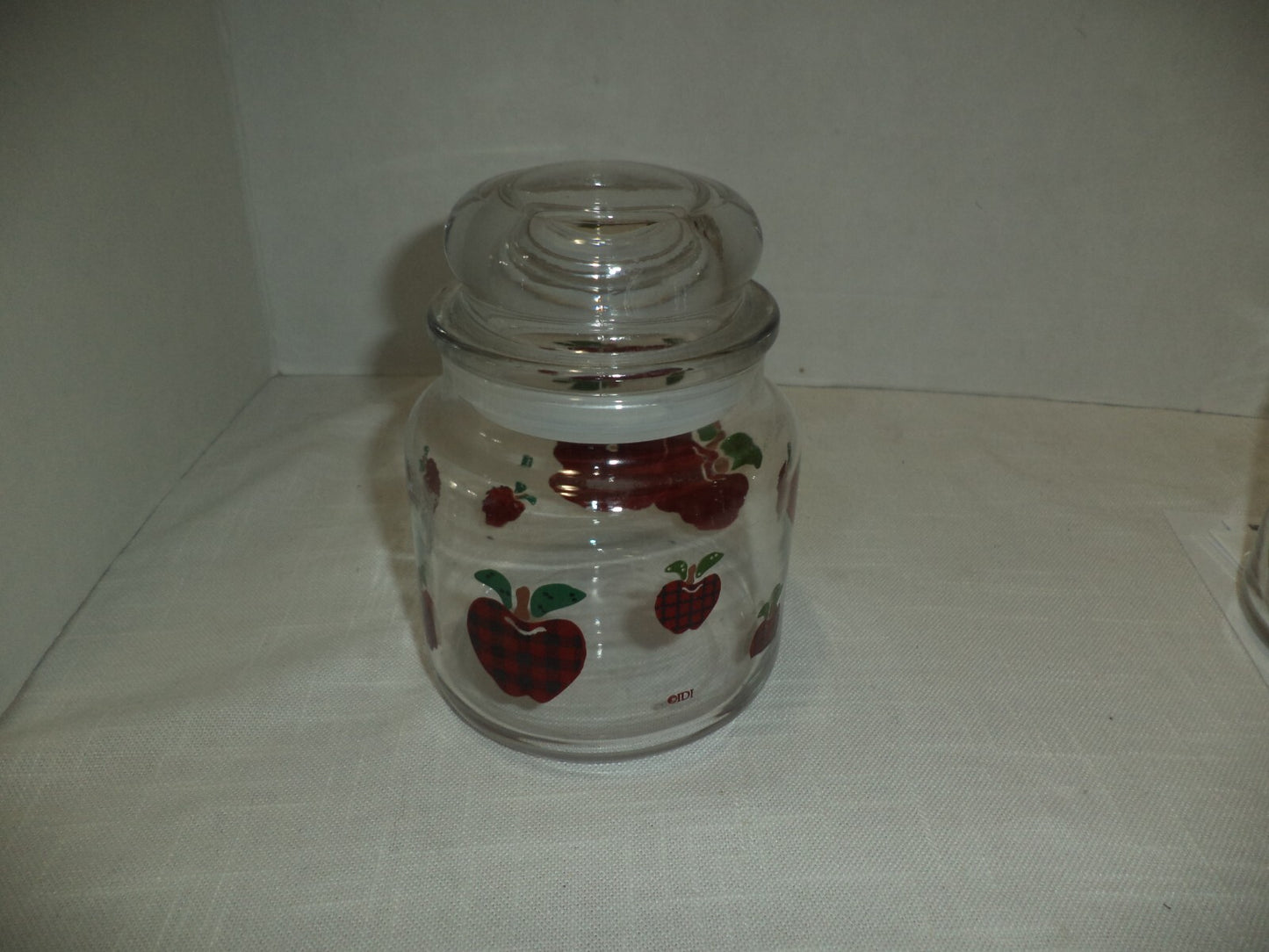 Three Glass Cherry Design Jars