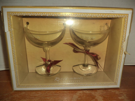Vintage Wedding Champagne Glasses Loves Remembrance By Heartline