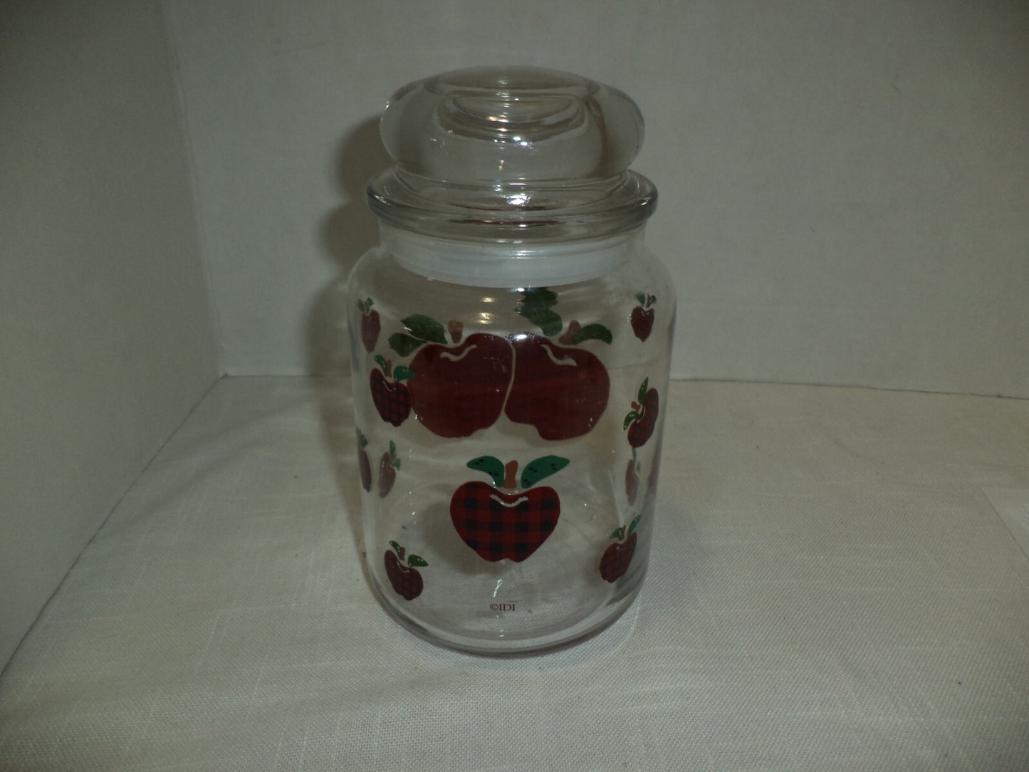 Three Glass Cherry Design Jars