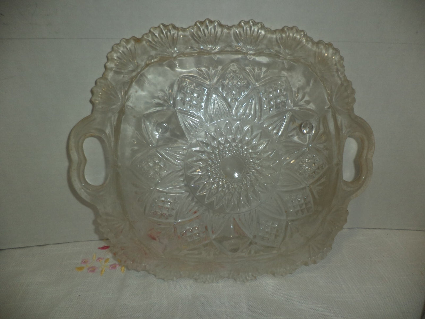 Vintage Pasari 3-footed Dish Indonesia Crystal Clear Candy Dip Appetizer Cracker