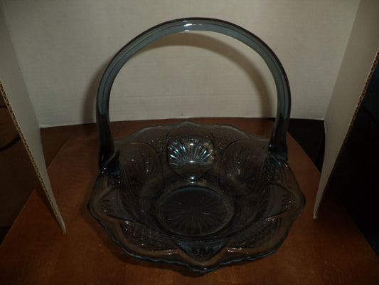 Heavy Blue Candy Dish With Handle