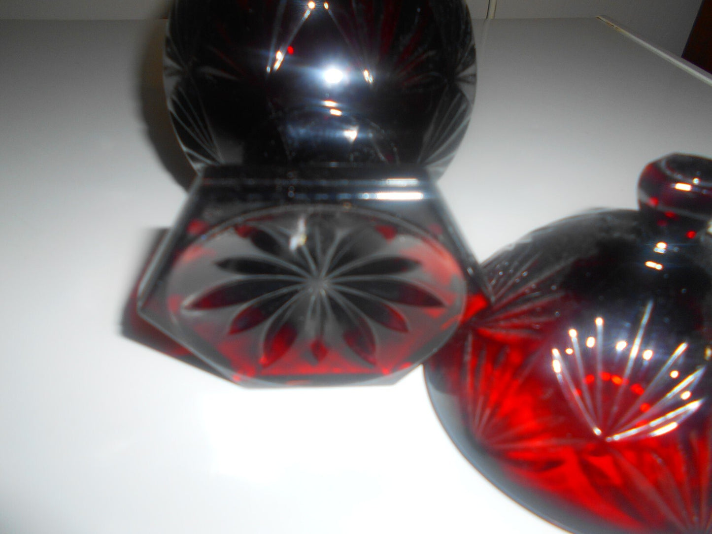 Antique Red Egg Shaped Compote